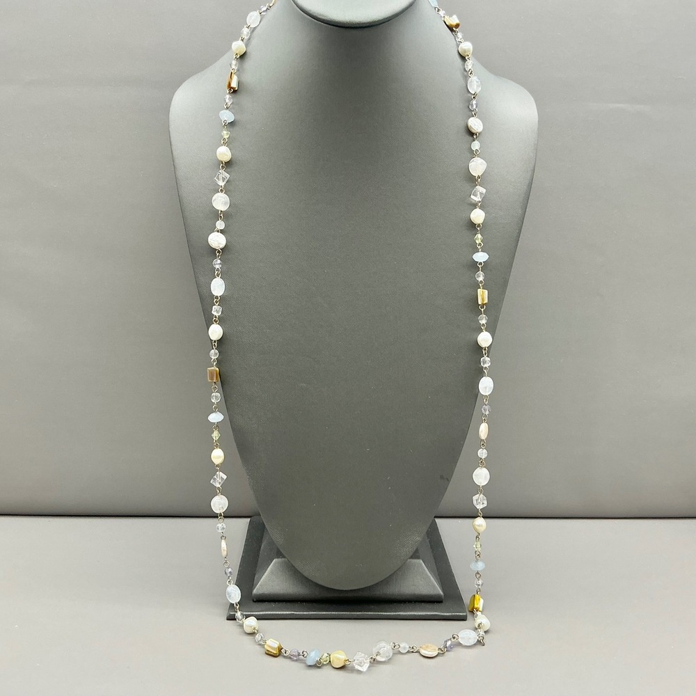 Cookie Lee Necklace Women Multicolor Bead Pearl Station Long Layering Jewelry